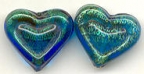 Double Hearts, Aqua & Gold Foil